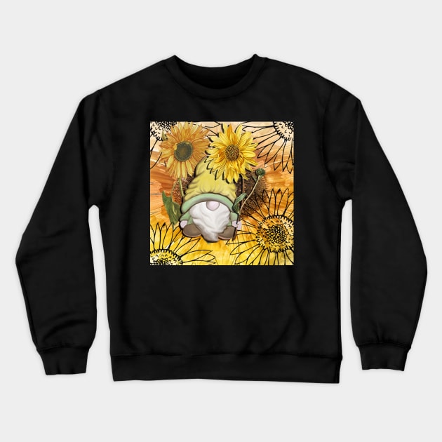 Sunflower Garden Gnome Crewneck Sweatshirt by tamdevo1